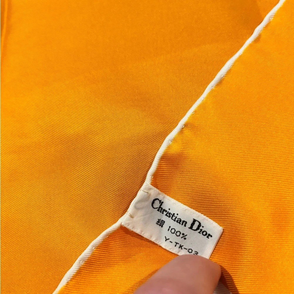 Christian Dior Orange Silk Scarf - EUC